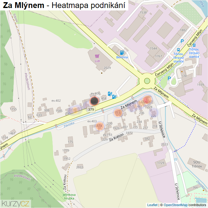 Mapa Za Mlýnem - Firmy v ulici.
