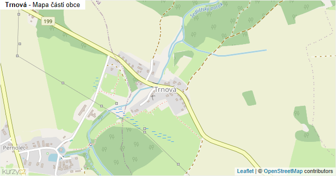 Trnová - mapa části obce