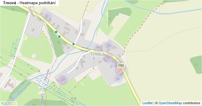 Trnová - mapa podnikání