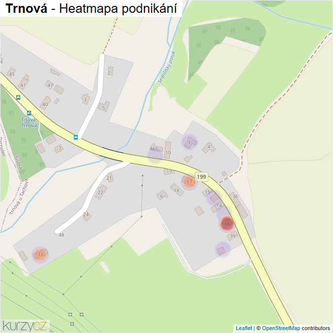 Mapa Trnová - Firmy v části obce.
