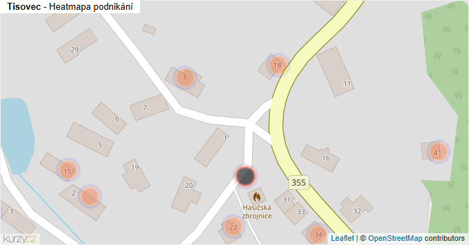Tisovec - mapa podnikání
