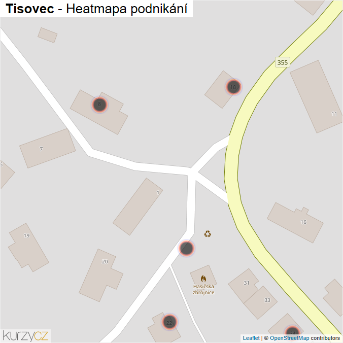 Mapa Tisovec - Firmy v obci.