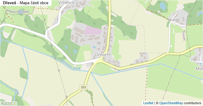 Dřeveš - mapa části obce