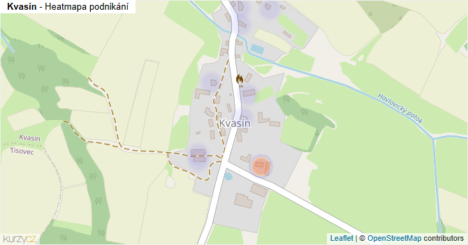 Kvasín - mapa podnikání