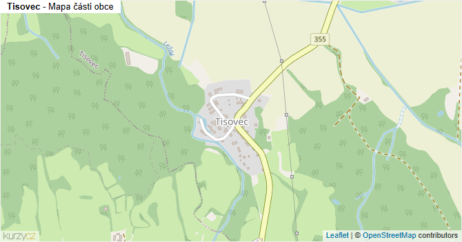 Tisovec - mapa části obce