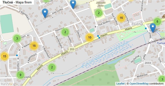 Tlučná - mapa firem