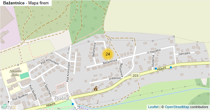Bažantnice - mapa firem