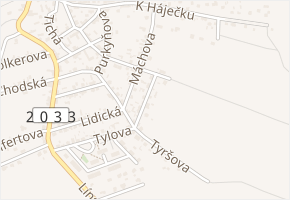 Československé armády v obci Tlučná - mapa ulice