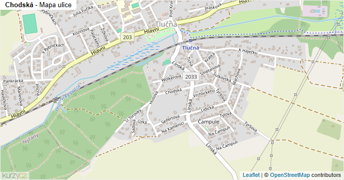 Chodská - mapa ulice