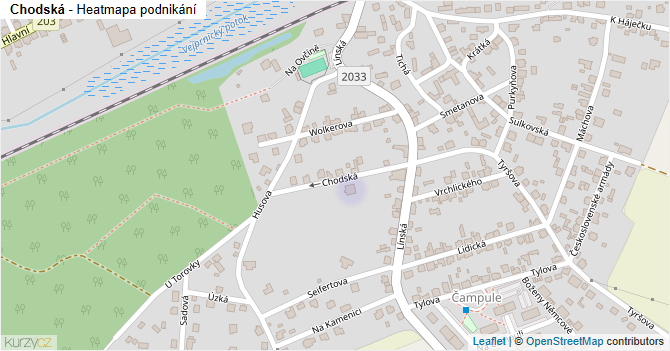 Chodská - mapa podnikání