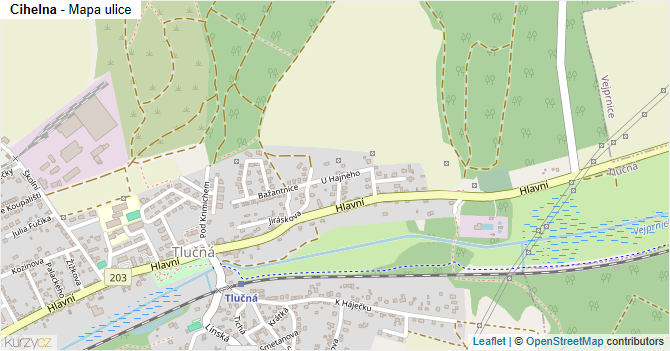 Cihelna - mapa ulice