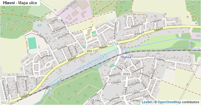 Hlavní - mapa ulice