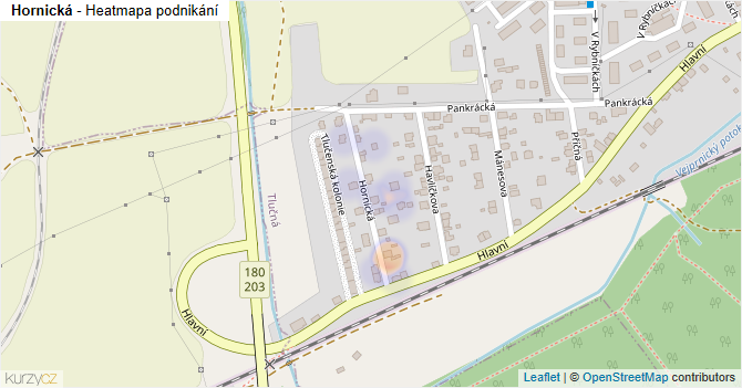 Hornická - mapa podnikání