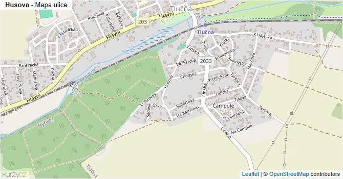 Husova - mapa ulice