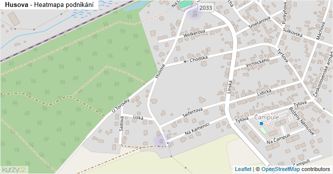 Husova - mapa podnikání