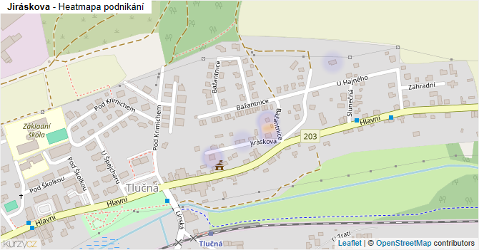 Jiráskova - mapa podnikání