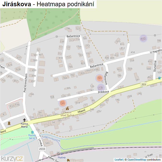 Mapa Jiráskova - Firmy v ulici.