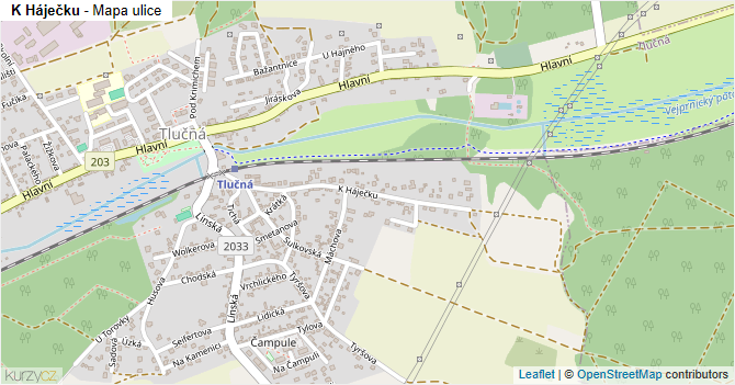 K Háječku - mapa ulice