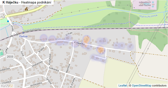K Háječku - mapa podnikání
