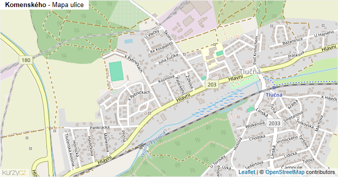 Komenského - mapa ulice
