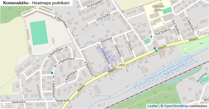 Komenského - mapa podnikání