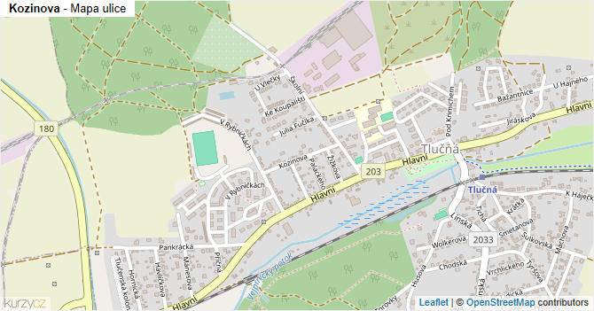 Kozinova - mapa ulice