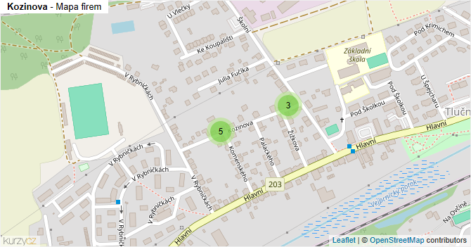 Kozinova - mapa firem
