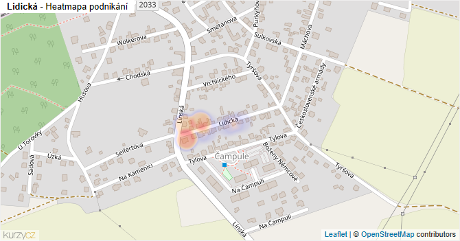 Lidická - mapa podnikání
