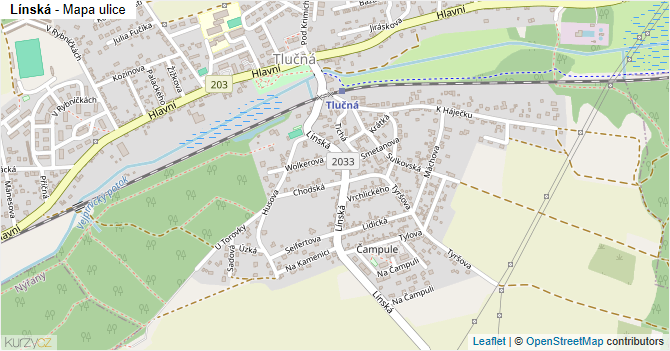Línská - mapa ulice