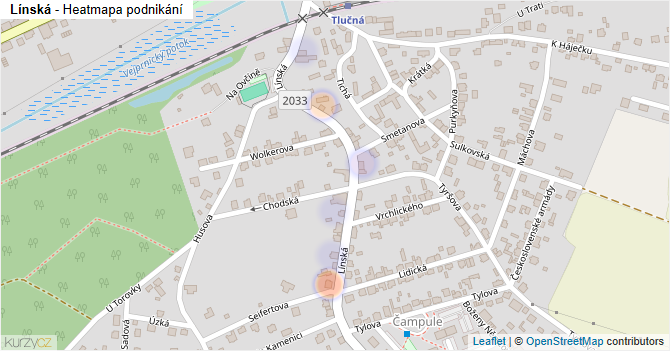 Línská - mapa podnikání