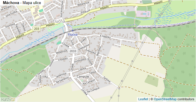 Máchova - mapa ulice