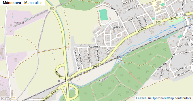 Mánesova - mapa ulice