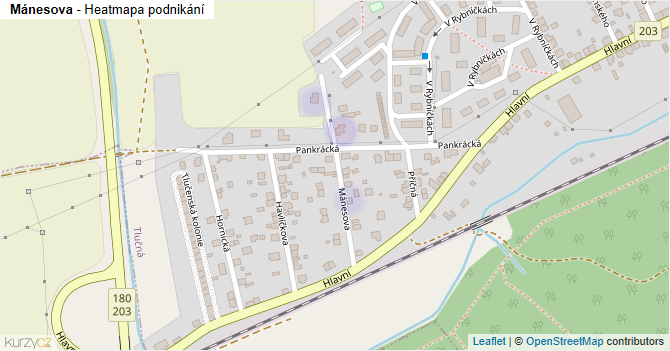 Mánesova - mapa podnikání