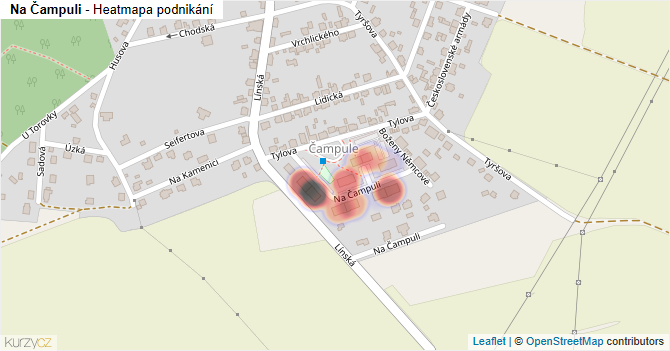 Na Čampuli - mapa podnikání