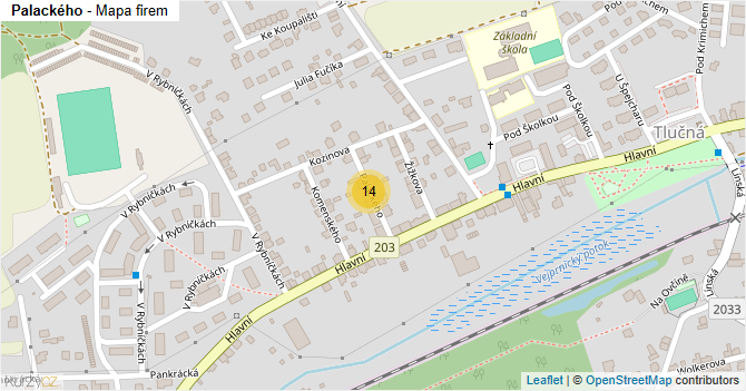 Palackého - mapa firem