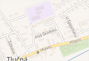 Pod Školkou v obci Tlučná - mapa ulice