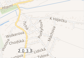 Purkyňova v obci Tlučná - mapa ulice