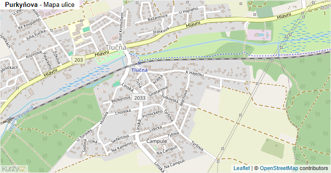 Purkyňova - mapa ulice