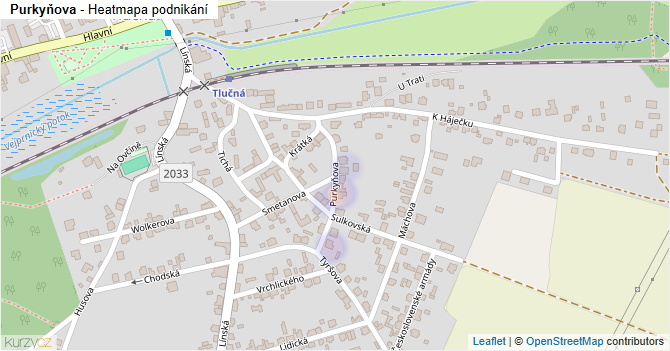 Purkyňova - mapa podnikání