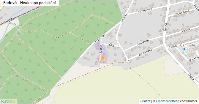 Sadová - mapa podnikání