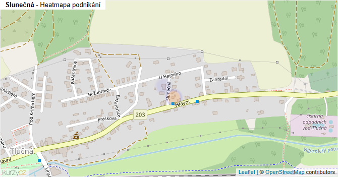 Slunečná - mapa podnikání