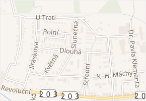 Sluneční v obci Tlučná - mapa ulice