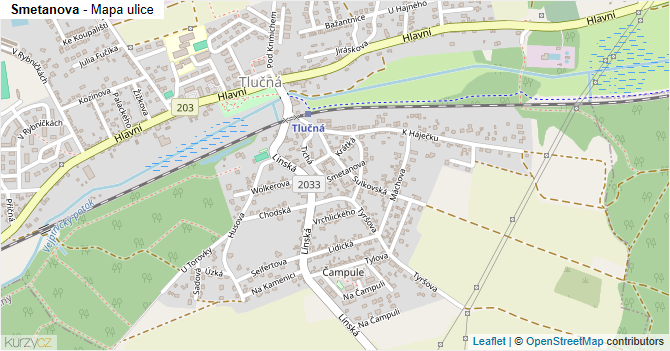 Smetanova - mapa ulice