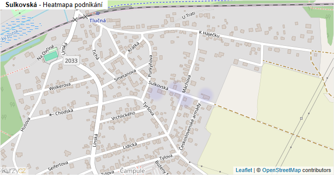 Sulkovská - mapa podnikání