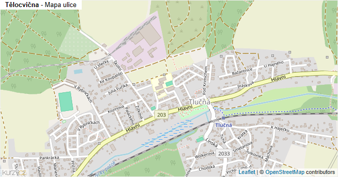 Tělocvična - mapa ulice