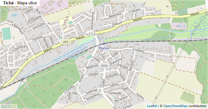 Tichá - mapa ulice