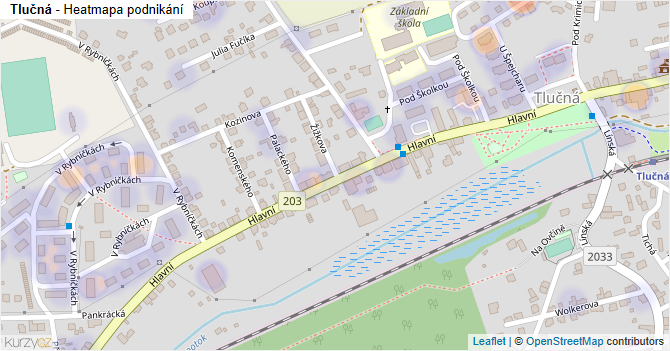 Tlučná - mapa podnikání