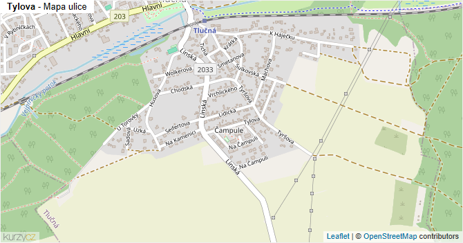 Tylova - mapa ulice