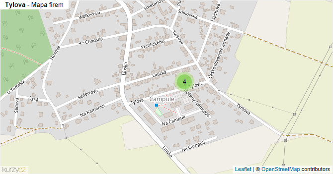 Tylova - mapa firem