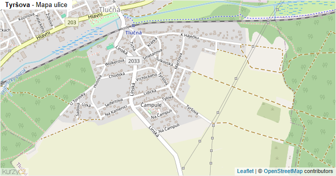 Tyršova - mapa ulice